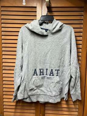 Ariat Hoodie Size XL Gray Logo Pullover Sweatshirt
